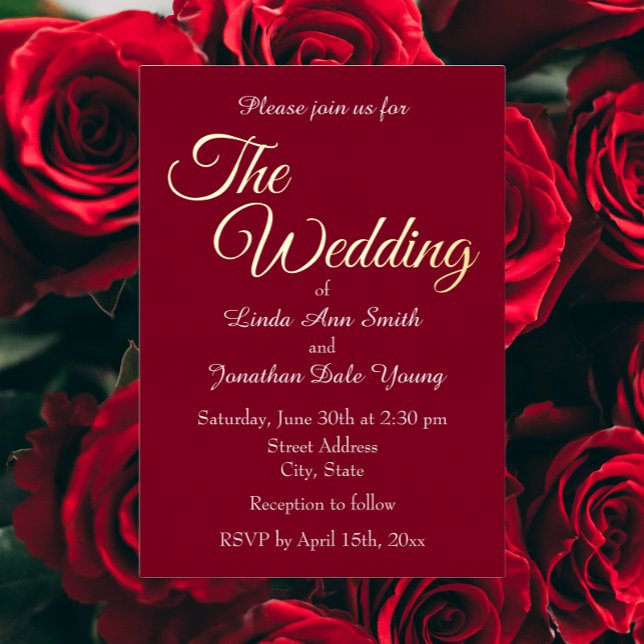Invitation En Aluminium Mariage de style simple rouge canneberge (In Situ Wedding)