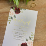 Invitation En Aluminium Mariage de texte Bourgogne & Blush Floral Gold Foi<br><div class="desc">Burgundy & Blush Floral Gold Foil Texte Faire-part de mariage Voir d'autres invitations dans notre magasin de niche et de niche</div>