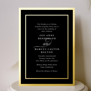 Invitation En Aluminium Mariage de trame de trame de fond classique noir