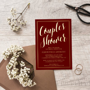 Invitation En Aluminium Mariage de typographie moderne pour couples Shower