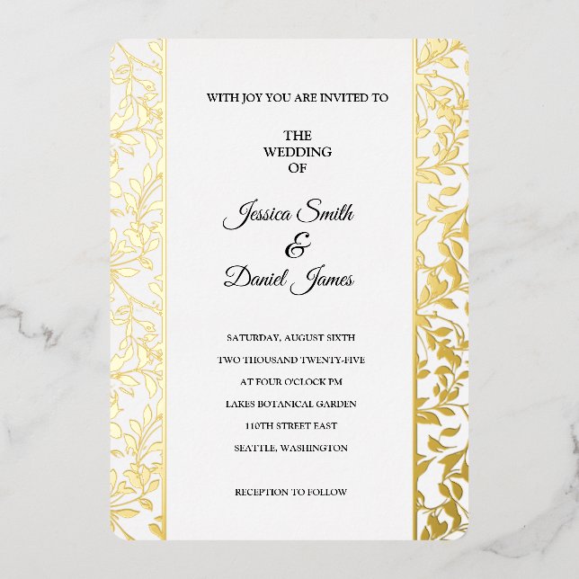 Invitation En Aluminium Mariage de Vigne  (Recto)