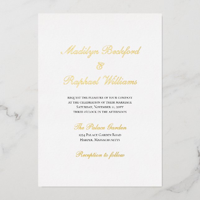 Invitation En Aluminium Mariage d'élégance formelle moderne (Recto)