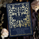 Invitation En Aluminium Mariage d'épée médiévale bleu Royal<br><div class="desc">Célébrez votre journée spéciale avec ce Mariage d'épée médiévale royale. Ce design présente un cadre avec une épée et des fleurs. Le dos de ce produit est imprimé en couleurs plates et n'est PAS du papier à papier.</div>
