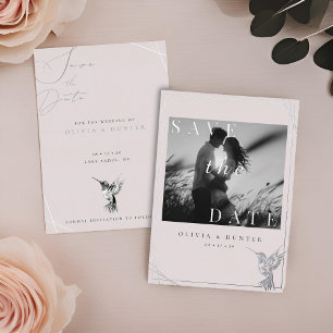 Invitation En Aluminium Mariage des colibris Enregistrer la date Photo Ove