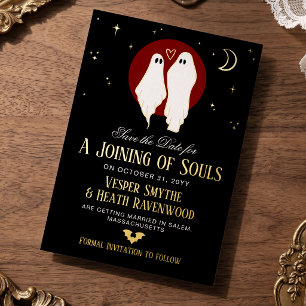 Invitation En Aluminium Mariage d'Halloween pour l'Union des Âmes