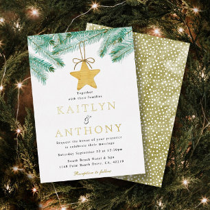 Invitation En Aluminium Mariage d'hiver de Noël aux branches de pin à l'aq