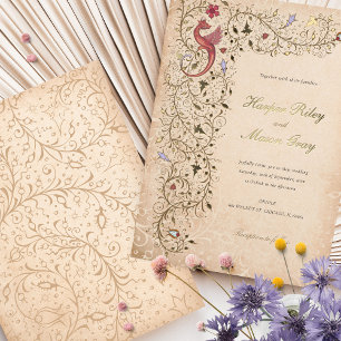 Invitation En Aluminium Mariage d'or d'inspiration médiévale