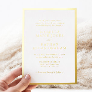 Invitation En Aluminium Mariage d'or officiel