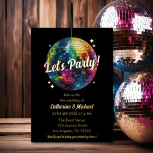 Invitation En Aluminium Mariage du Party Disco Ball Sparkle Glam des année