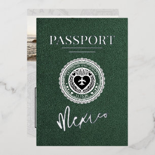 Invitation En Aluminium Mariage du passeport mexicain vert