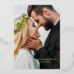 Invitation En Aluminium Mariage écrit à la main merci superposition