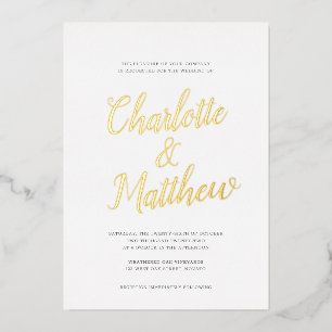 Invitation En Aluminium Mariage écriture calligraphique de nom surdimensio