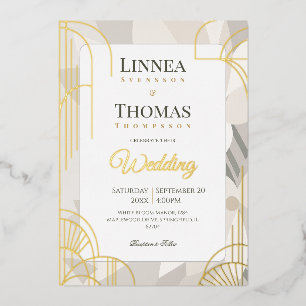 Invitation En Aluminium Mariage éditorial moderne abstrait beige neutre