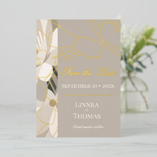 Invitation En Aluminium Mariage éditorial moderne abstrait beige neutre