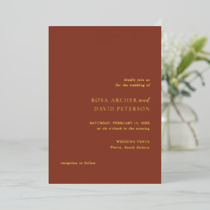 Invitation En Aluminium Mariage éditorial moderne en cuivre rustique