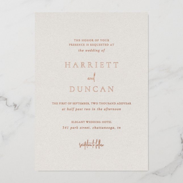 Invitation En Aluminium Mariage élégant Beige Beige neutre intemporel (Recto)