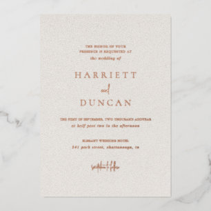 Invitation En Aluminium Mariage Élégant Beige Intemporel