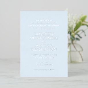 Invitation En Aluminium Mariage Élégant Bleu Poudre Moderne