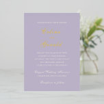 Invitation En Aluminium Mariage élégant Celine Lilac<br><div class="desc">Invitations de mariage classiques avec un design simple et intemporel avec un script élégant et des polices serif traditionnelles.</div>