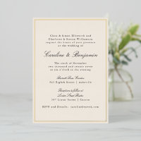 Mariage Élégant Classique Or Formal Bordure Ivoire