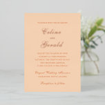 Invitation En Aluminium Mariage élégant de Celine Peach<br><div class="desc">Invitations de mariage classiques avec un design simple et intemporel avec un script élégant et des polices serif traditionnelles.</div>