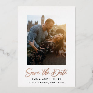 Invitation En Aluminium Mariage Élégant Emma Save the Date