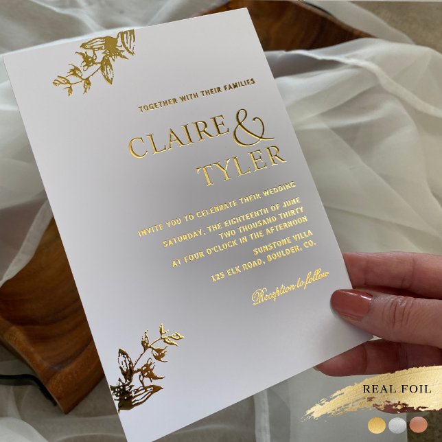 Invitation En Aluminium Mariage Élégant et Simple Typographie de Véritable (Créateur téléchargé)