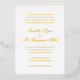 Invitation En Aluminium Mariage Élégant Formel Traditionnel