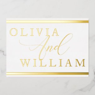 Invitation En Aluminium Mariage élégant moderne à feuille d'or