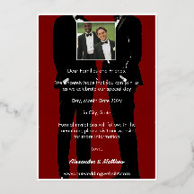 Mariage Élégant Moderne d'Hommes Gay Or