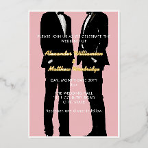 Mariage Élégant Moderne d'Hommes Gay Or