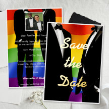 Mariage Élégant Moderne d'Hommes Gays Arc-en-ciel