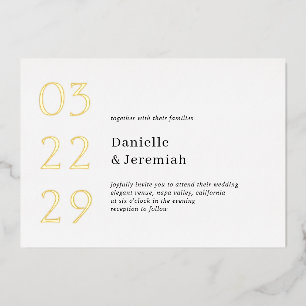 Invitation En Aluminium Mariage Élégant Moderne Minimaliste Propre Gras