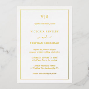 Invitation En Aluminium Mariage Élégant Monogramme Traditionnel