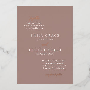 Invitation En Aluminium Mariage Élégant Neutre et Classique avec une touch