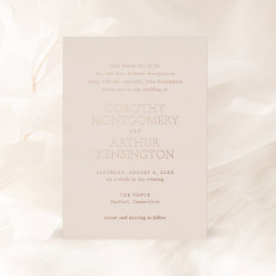 Invitation En Aluminium Mariage Élégant Neutre et Moderne dans un Style Te