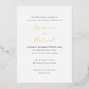 Invitation En Aluminium Mariage Élégant Noir et Blanc Classique