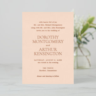 Invitation En Aluminium Mariage élégant Peach moderne