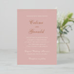Invitation En Aluminium Mariage élégant rose Celine<br><div class="desc">Invitations de mariage classiques avec un design simple et intemporel avec un script élégant et des polices serif traditionnelles.</div>