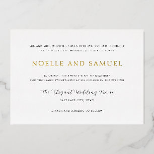 Invitation En Aluminium Mariage Élégant Simple
