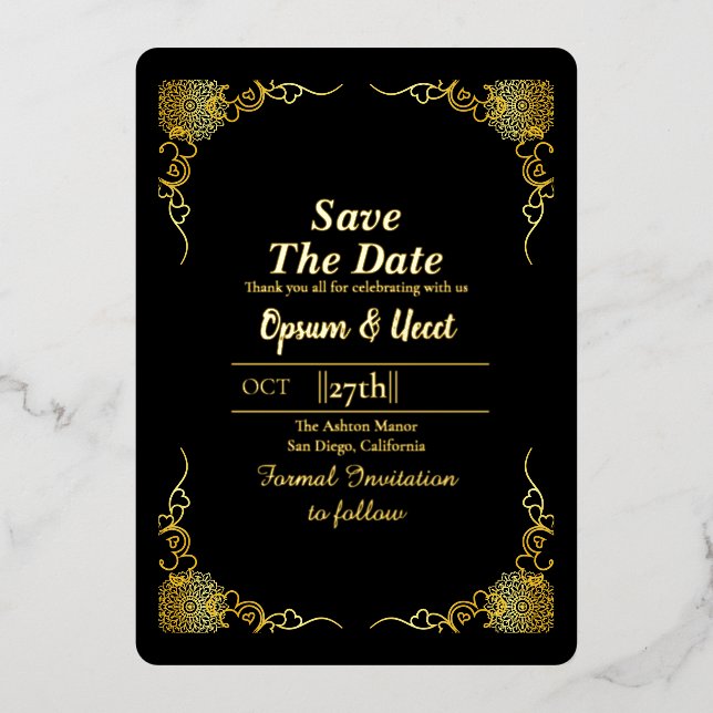 Invitation En Aluminium Mariage en acrylique transparent Enregistrer la da (Recto)