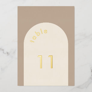 Invitation En Aluminium Mariage en arche beige de sable géométrique minima