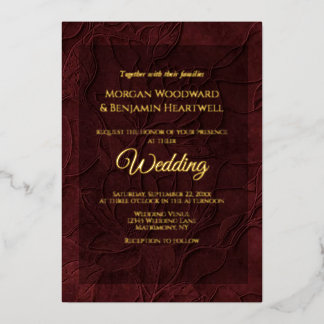 Invitation En Aluminium Mariage en superposition de noir et prune foncé av