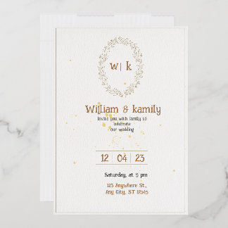 Invitation En Aluminium Mariage esthétique minimaliste Gold & White
