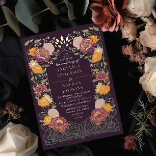 Invitation En Aluminium Mariage Fantastique dans un Jardin Floral Enchanté
