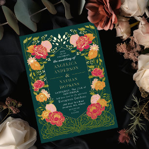 Invitation En Aluminium Mariage Fantastique dans un Jardin Floral Enchanté