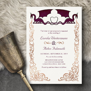 Invitation En Aluminium Mariage Fantastique Dragon Bourgogne
