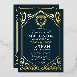 Invitation En Aluminium Mariage Fantastique Médiéval Royal Monogramme