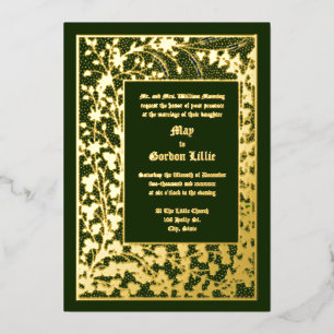 Invitation En Aluminium Mariage Feuillage de vigne et de trèfle de l'ère v