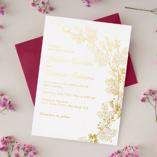 Invitation En Aluminium Mariage Fleur de Prairie Jaune Moutarde Violette d